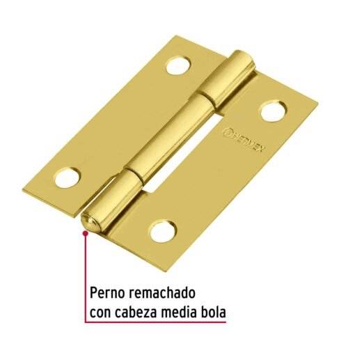 432071 43207 - Bolsa con 2 bisagras rectangulares 2", acero latonado