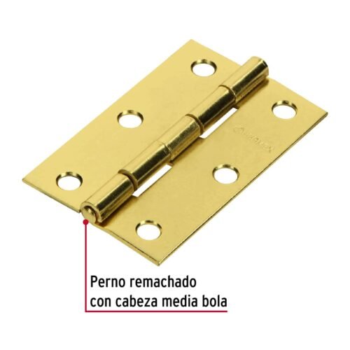432081 43208 - Bolsa con 2 bisagras rectangulares 2-1/2", acero latonado
