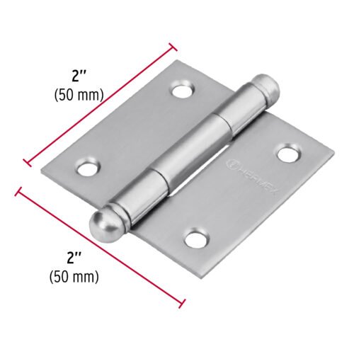 43220 - Bisagra cuadrada 2" acero inox, cabeza redonda, HERMEX