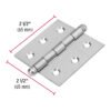 43221 - Bisagra cuadrada 2-1/2" acero inox, cabeza redonda, HERMEX
