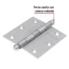43223 - Bisagra cuadrada 3-1/2" acero inox, cabeza redonda, HERMEX
