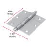 43223 - Bisagra cuadrada 3-1/2" acero inox, cabeza redonda, HERMEX