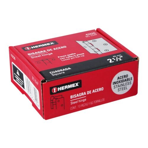 43226 - Bisagra cuadrada 2-1/2" acero inox, cabeza plana, HERMEX