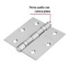 43227 - Bisagra cuadrada 3" acero inox, cabeza plana, HERMEX