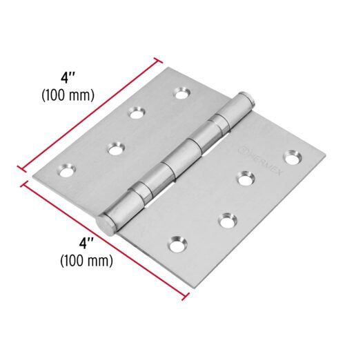 43229 - Bisagra cuadrada 4" acero inox, cabeza plana, HERMEX