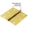 43238 - Bisagra cuadrada 3-1/2", latonado, cabeza plana, HERMEX