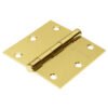 43243 - Bolsa c/2 bisagras cuadradas 3-1/2", latonado, cabeza plana