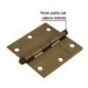 43247 - Bisagra cuadrada 3-1/2", latón antiguo, cabeza redonda