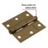43251 - Bisagra cuadrada 3", latón antiguo, cabeza plana, HERMEX
