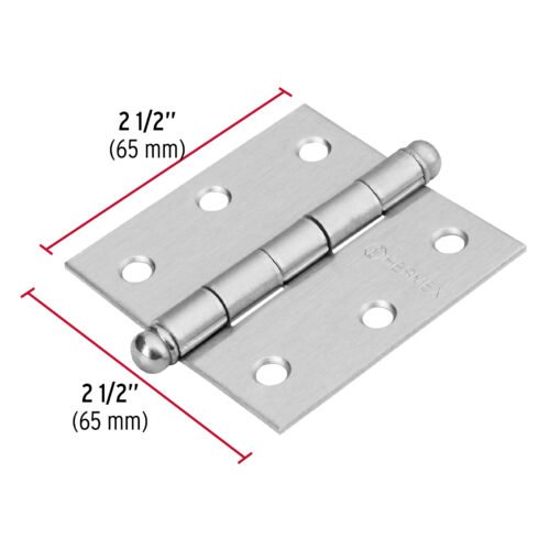 43255 - Bisagra cuadrada 2-1/2", satinado, cabeza redonda, HERMEX