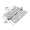 43257 - Bisagra cuadrada 3-1/2", satinado, cabeza redonda, HERMEX