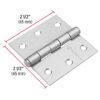 43260 - Bisagra cuadrada 2-1/2", satinado, cabeza plana, HERMEX