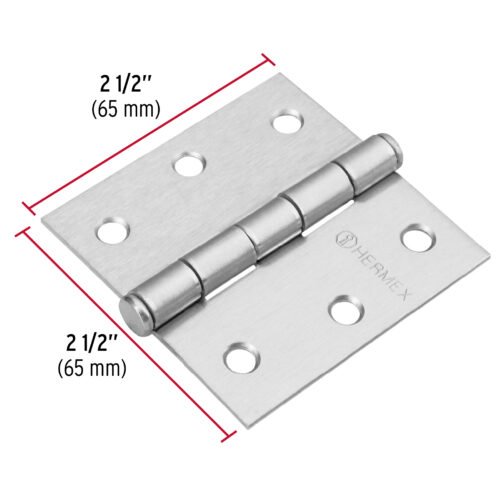 43260 - Bisagra cuadrada 2-1/2", satinado, cabeza plana, HERMEX
