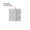 43262 - Bisagra cuadrada 3-1/2", satinado, cabeza plana, HERMEX