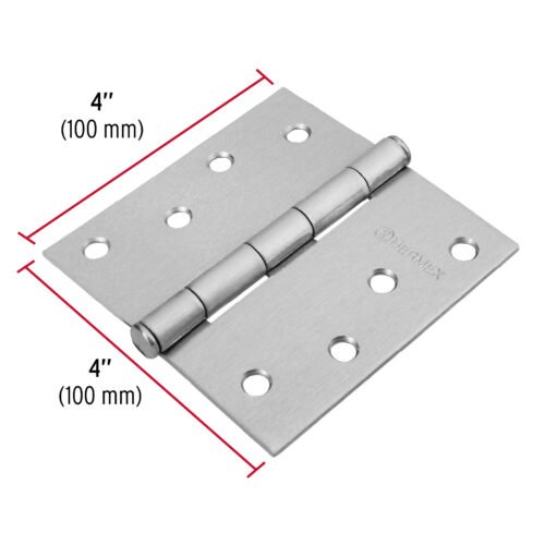 43263 - Bisagra cuadrada 4", satinado, cabeza plana, HERMEX