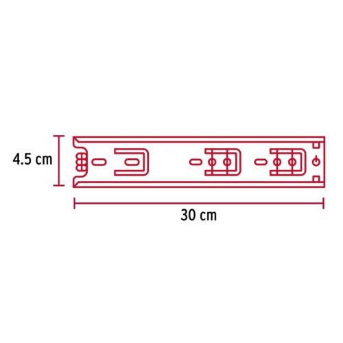 43270 - Bolsa con 2 correderas extensión 30 cm p/cajón, ancho 4.5 cm