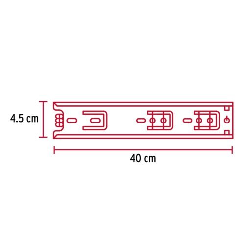 43272 - Bolsa con 2 correderas extensión 40 cm p/cajón, ancho 4.5 cm