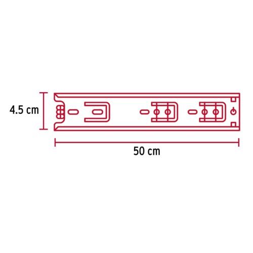 432742 43274 - Bolsa con 2 correderas extensión 50 cm p/cajón, ancho 4.5 cm