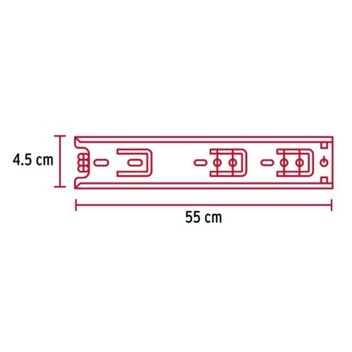 432752 43275 - Bolsa con 2 correderas extensión 55 cm p/cajón, ancho 4.5 cm
