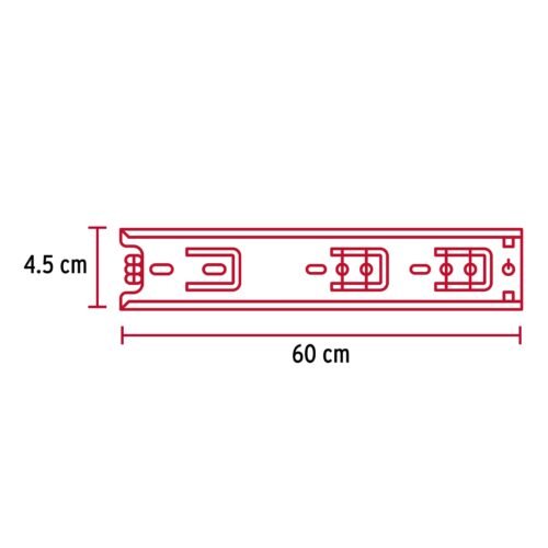 43276 - Bolsa con 2 correderas extensión 60 cm p/cajón, ancho 4.5 cm