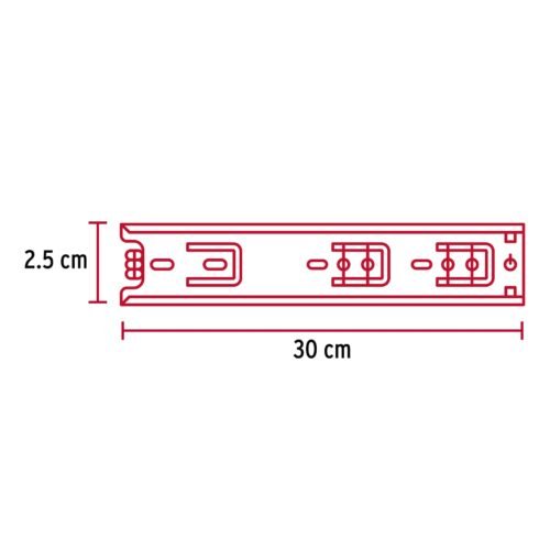 432772 43277 - Bolsa con 2 correderas extensión 30 cm p/cajón, ancho 2.5 cm