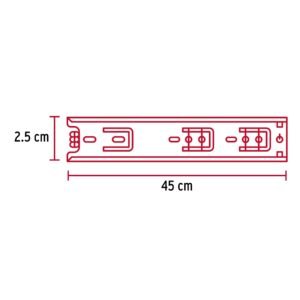 43280 - Bolsa con 2 correderas extensión 45 cm p/cajón, ancho 2.5 cm