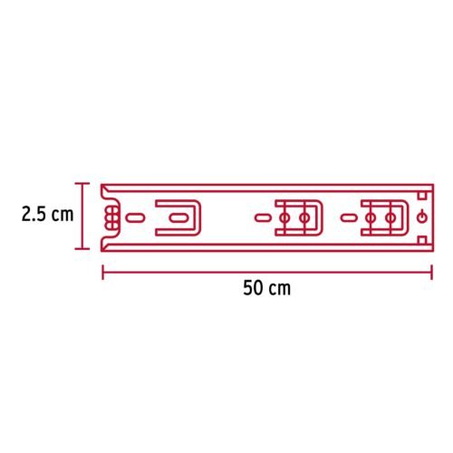 432812 43281 - Bolsa con 2 correderas extensión 50 cm p/cajón, ancho 2.5 cm
