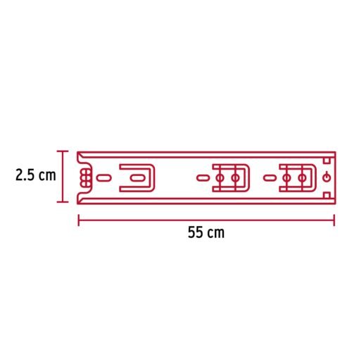 432822 43282 - Bolsa con 2 correderas extensión 55 cm p/cajón, ancho 2.5 cm