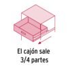 432823 43282 - Bolsa con 2 correderas extensión 55 cm p/cajón, ancho 2.5 cm