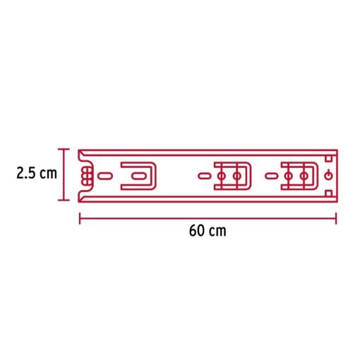 432832 43283 - Bolsa con 2 correderas extensión 60 cm p/cajón, ancho 2.5 cm
