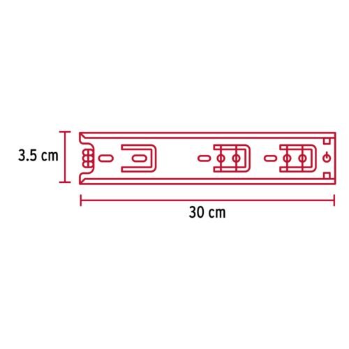 432842 43284 - Bolsa con 2 correderas extensión 30 cm p/cajón, ancho 3.5 cm