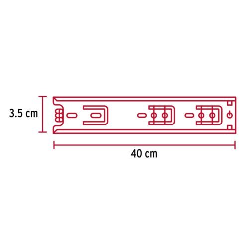432862 43286 - Bolsa con 2 correderas extensión 40 cm p/cajón, ancho 3.5 cm