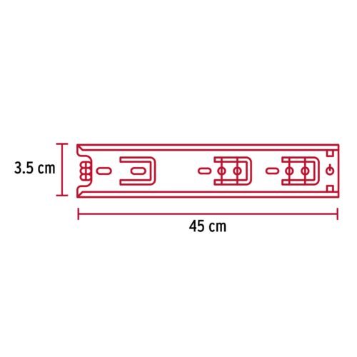 432872 43287 - Bolsa con 2 correderas extensión 45 cm p/cajón, ancho 3.5 cm