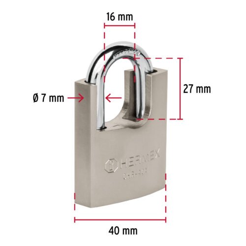 43312 - Candado de hierro 40 mm con coraza, llave anti-ganzúa