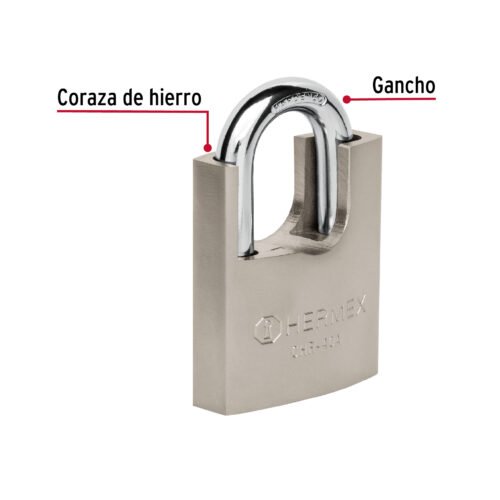 43312 - Candado de hierro 40 mm con coraza, llave anti-ganzúa