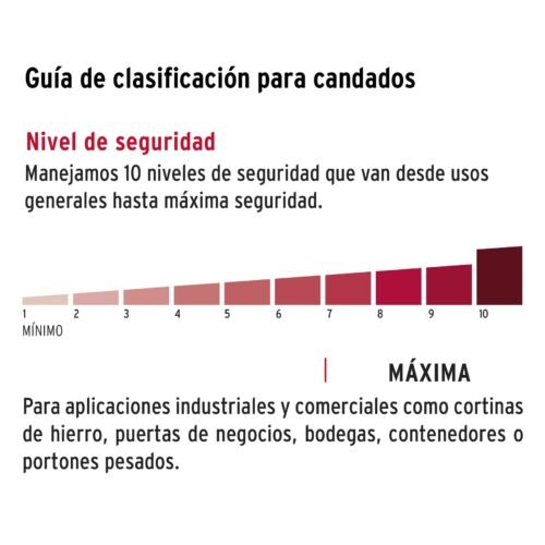 43334 - Candado de acero, máxima seguridad, 50mm, llave anti-ganzúa