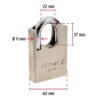 43335 - Candado de acero, máxima seguridad, 60mm, llave anti-ganzúa