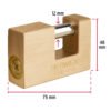 43353 - Candado antipalanca, 75mm, cuerpo de latón, llave tetra