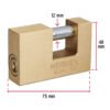 43354 - Candado antipalanca, 75mm, cuerpo de latón, llave puntos