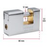 433732 43373 - Candado antipalanca, 80mm, blindado, llave tetra, HERMEX
