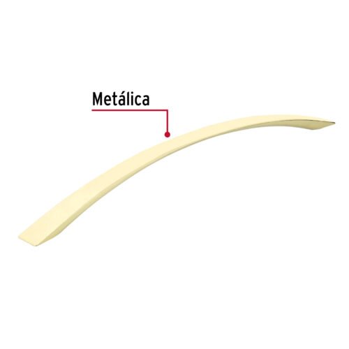 433761 43376 - Jaladera de 224mm, línea Moderna, latón brillante, HERMEX