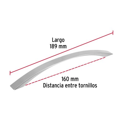 43378 - Jaladera de 160mm, línea Moderna, níquel, HERMEX