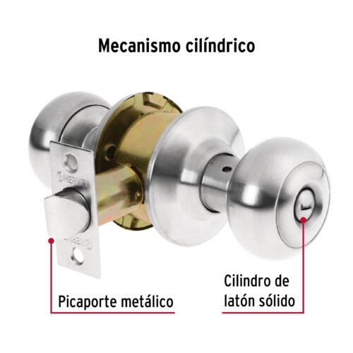 43450 - Cerradura tipo oval para baño, cromo mate, HERMEX