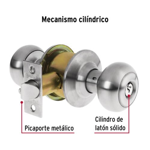 43451 - Cerradura tipo oval para entrada, cromo mate, HERMEX