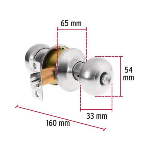 43452 - Cerradura tipo oval para recámara, cromo mate, HERMEX