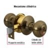 43453 - Cerradura tipo oval para baño, latón antiguo, HERMEX