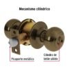 43455 - Cerradura tipo oval para recámara, latón antiguo, HERMEX