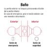 434562 43456 - Cerradura tipo oval para baño, latón brillante, HERMEX