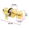 434563 43456 - Cerradura tipo oval para baño, latón brillante, HERMEX