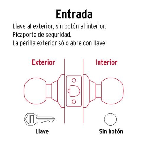 43457 - Cerradura tipo oval para entrada, latón brillante, HERMEX